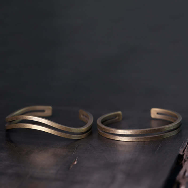 Rustic Copper Luck Viking Cuff Bracelet