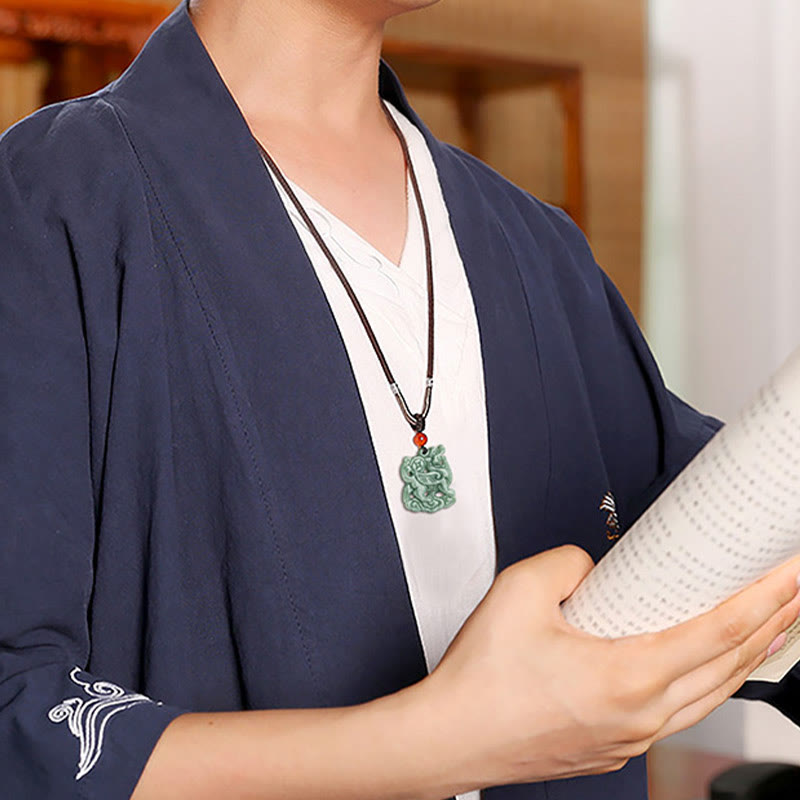 Jade PiXiu Wealth Luck String Necklace Pendant