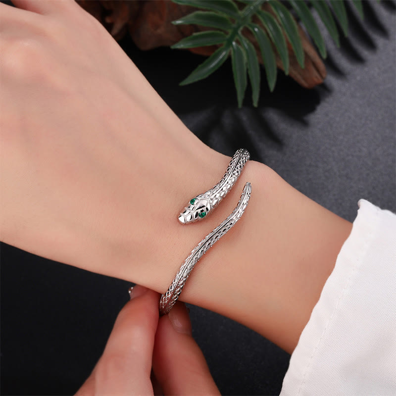 999 Sterling Silver Snake Shape Year Of The Snake Blessing Bracelet