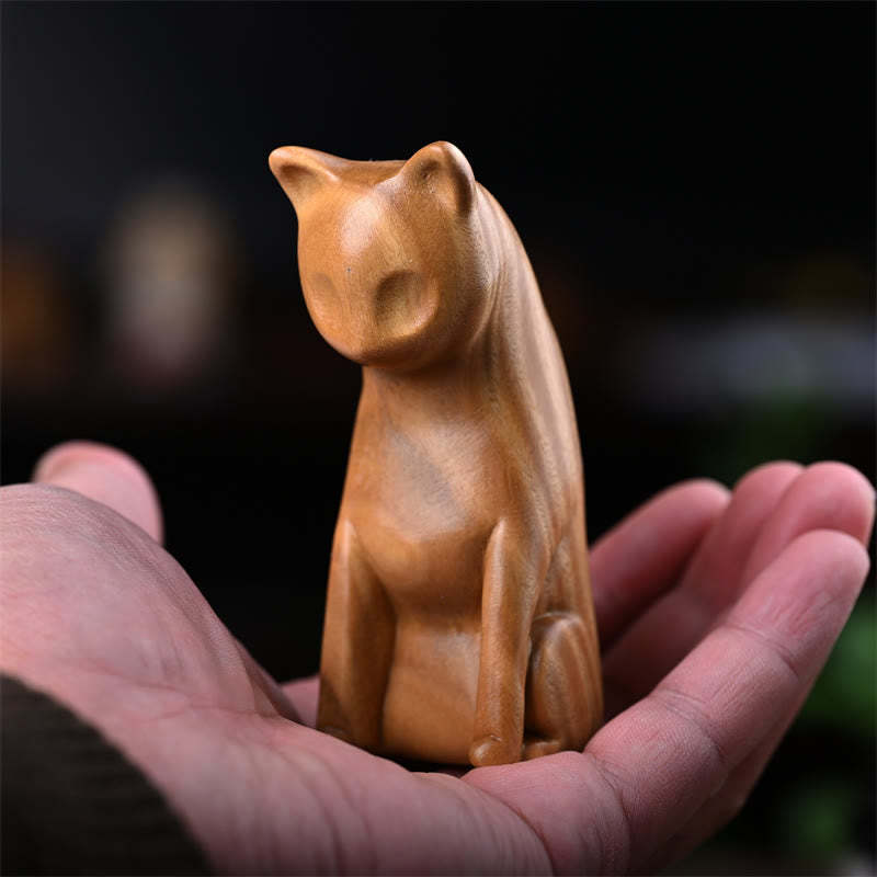 Small Cat Mouse Green Sandalwood African Red Rosewood Peace Home Decoration
