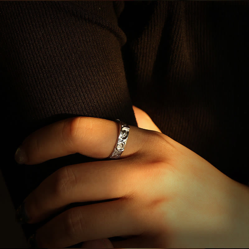 999 Sterling Silver mystic zen Eyes Protection Ring