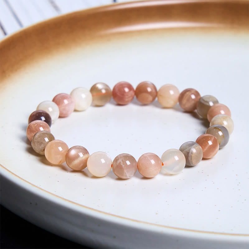 mystic zen Stone Peach Moonstone Healing Bracelet