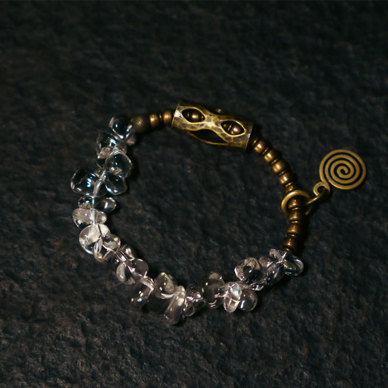 Irregular White Crystal Copper Clarity Bracelet