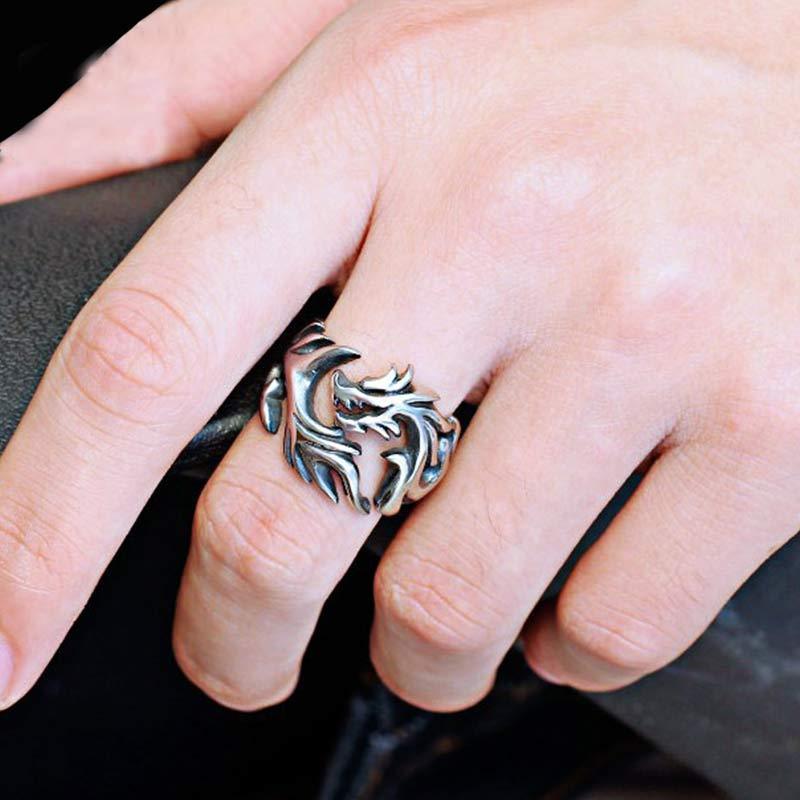 Dragon Pattern Protection Strength Adjustable Ring