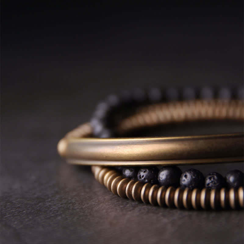 Vintage Lava Rock Copper Support Bracelet