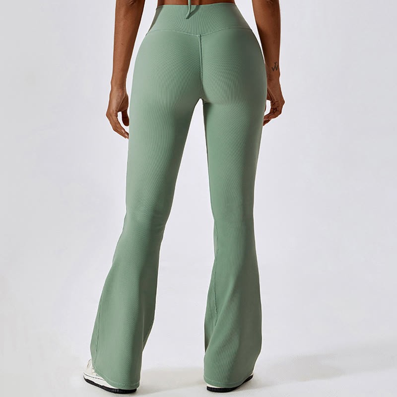 Sleeveless Crop Tank Top Flared Pants Sports Fitness Yoga
