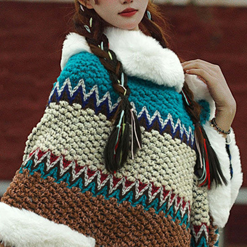 Tibetan Multicolored Striped Shawl Winter Cozy Travel Scarf Wrap