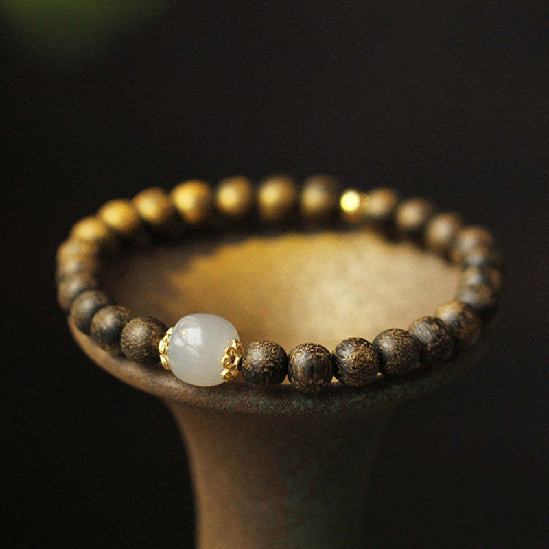 Agarwood Jade Strength Calm Bracelet
