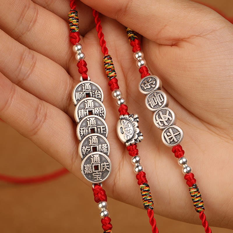 999 Sterling Silver Blessing Red String Belly Chain