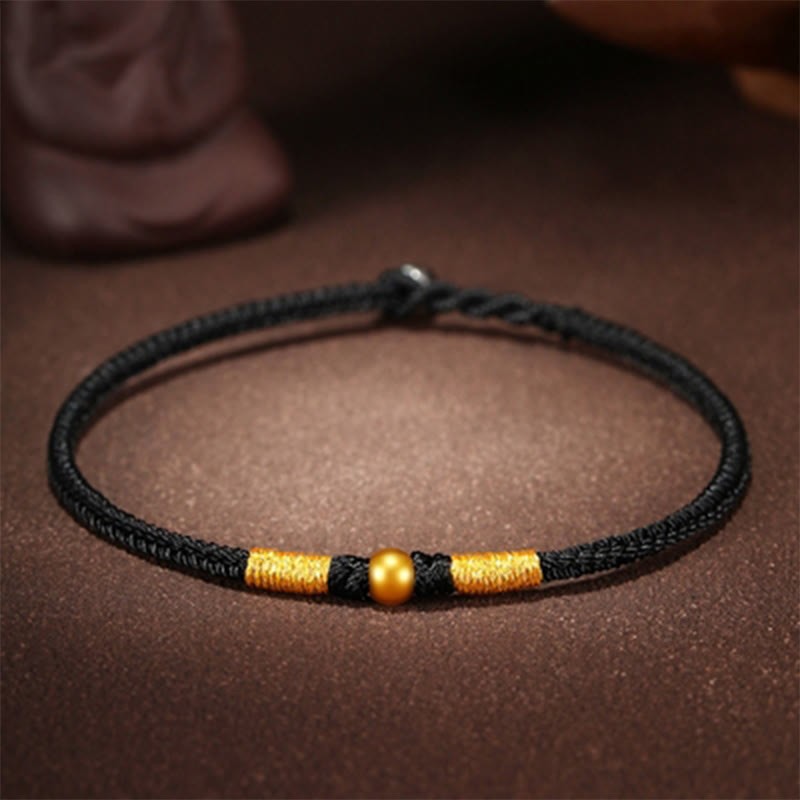 999 Gold Beads Luck King Kong Knot Handmade Braided Protection Bracelet