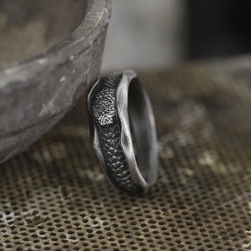 999 Sterling Silver Snake-shaped Year Of The Snake Protection Ring