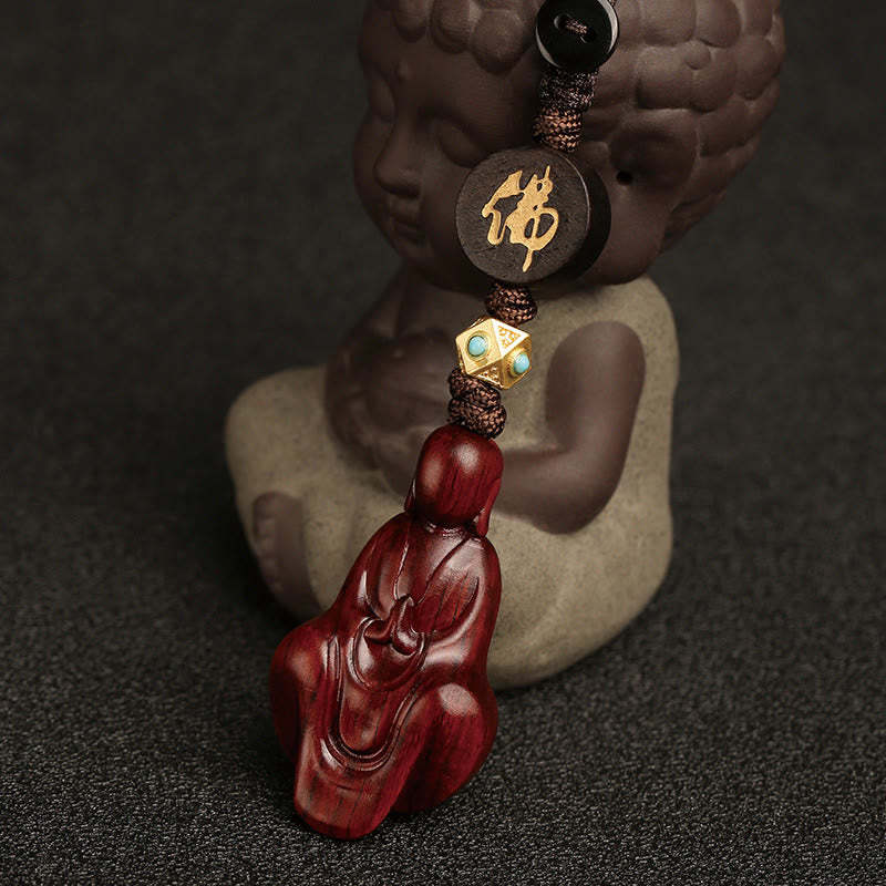 Small Leaf Red Sandalwood Formless mystic zen Protection Key Chain