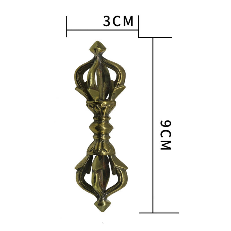 Handcrafted Nepal Small Five Prong Vajra Dorje Strength Copper Decoration