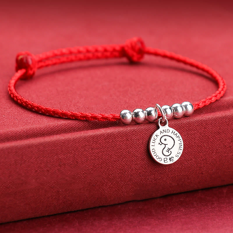 Chinese Zodiac Kid Red String 999 Sterling Silver Protection Bracelet