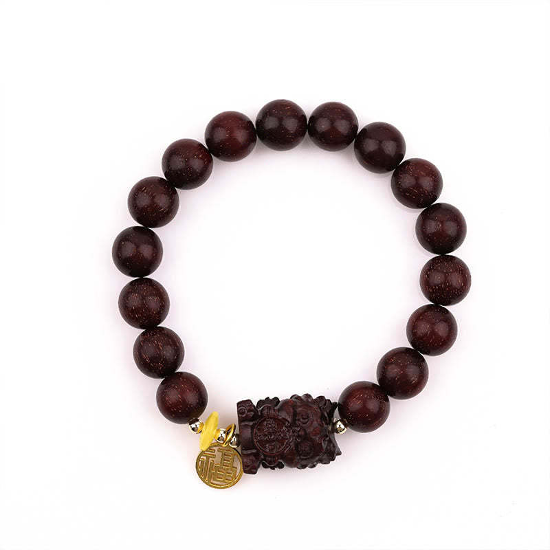 Small Leaf Red Sandalwood Gold Swallower Calm Bracelet
