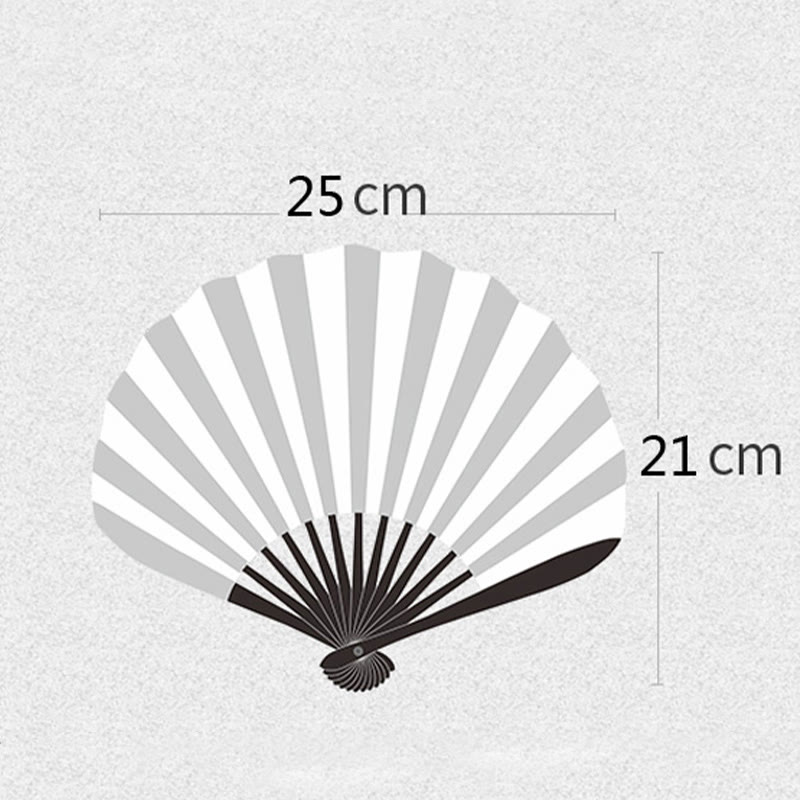 Retro Large Flower Embroidery Shell Shape Tassels Handheld Bamboo Folding Fan