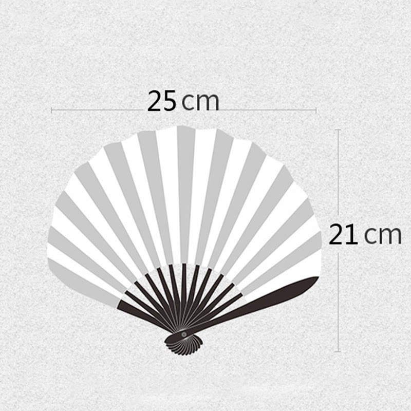 Retro Large Flower Embroidery Shell Shape Tassels Handheld Bamboo Folding Fan