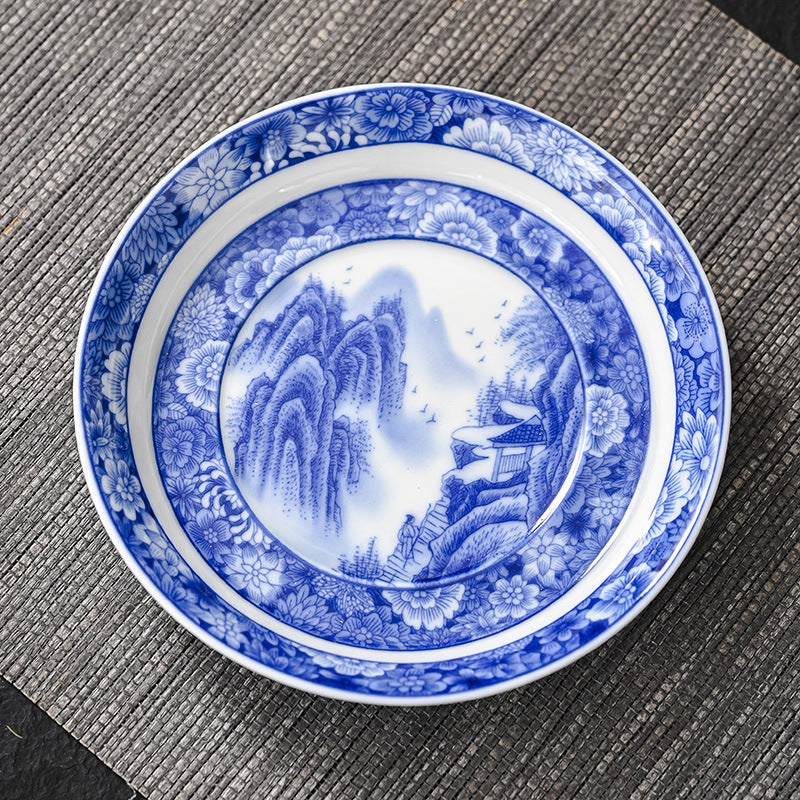 Jingdezhen Dragon Phoenix Pavilion Pine Flower Ceramic Gaiwan Sancai Teacup Kung Fu Tea Cup And Saucer With Lid 170ml