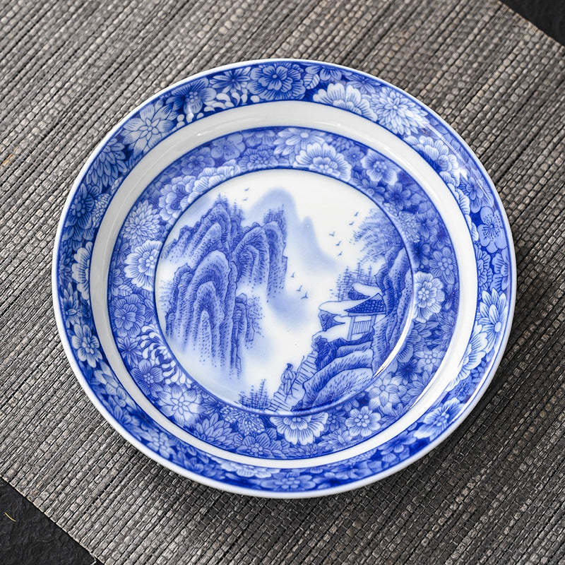 Jingdezhen Dragon Phoenix Pavilion Pine Flower Ceramic Gaiwan Sancai Teacup Kung Fu Tea Cup And Saucer With Lid 170ml