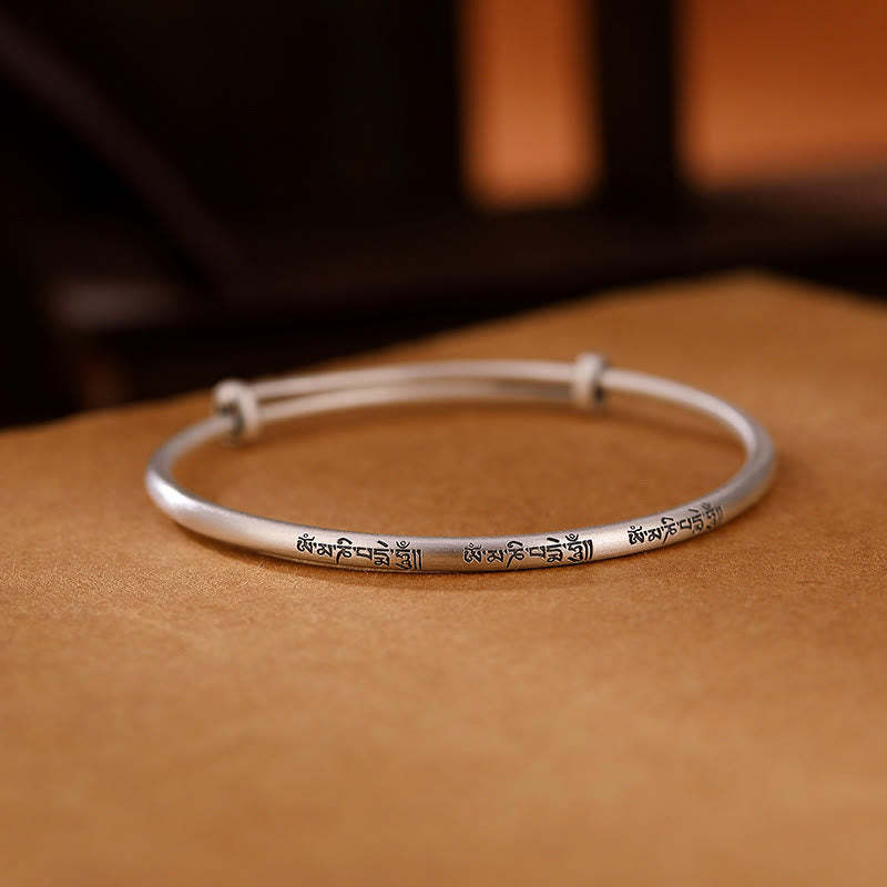 Tibetan 999 Sterling Silver Om Mani Padme Hum Love Bracelet Bangle