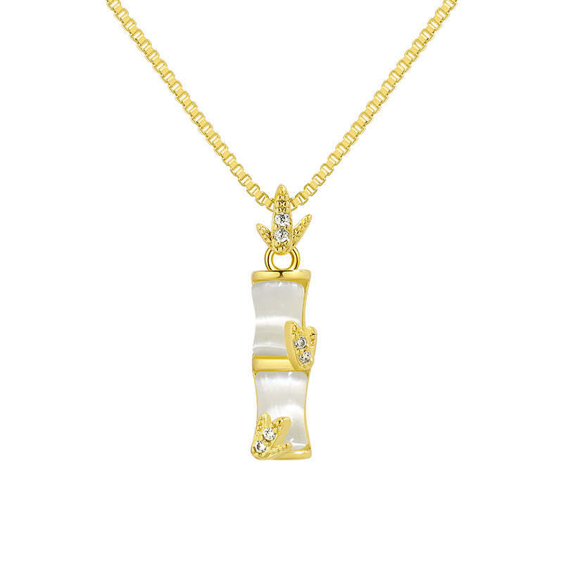 Chalcedony Bamboo Pattern Harmony Necklace Pendant