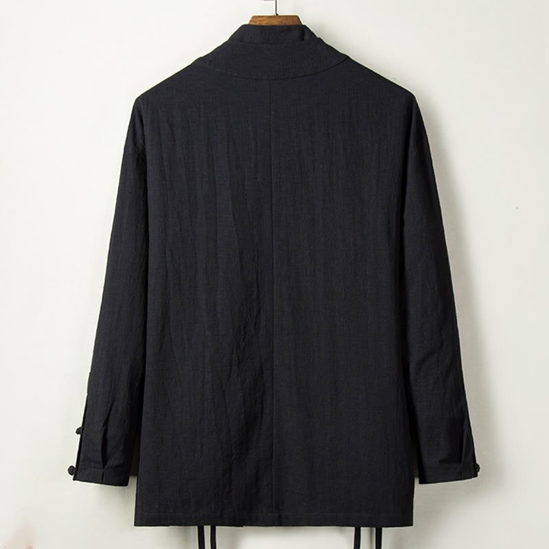 Fall Chinese Hanfu Cotton Linen Men Jacket Clothing