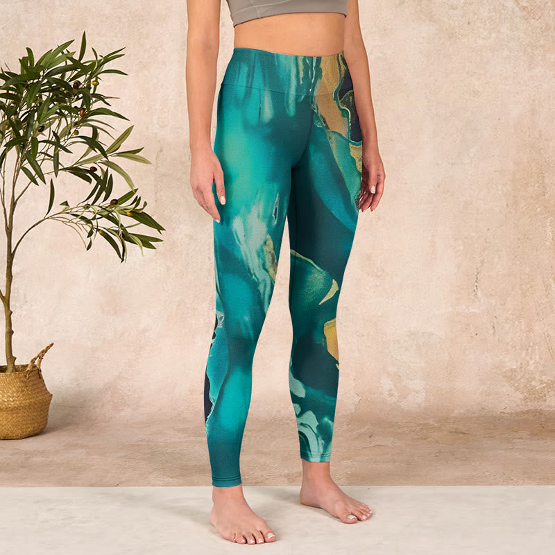 DarkCyan Natural Landscapes Exercise Leggings Women's Yoga Pants