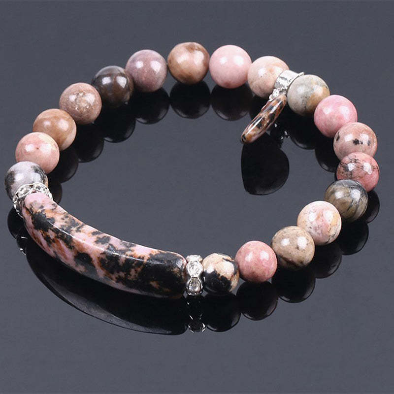 Rhodonite Love Heart Healing Beads Bracelet