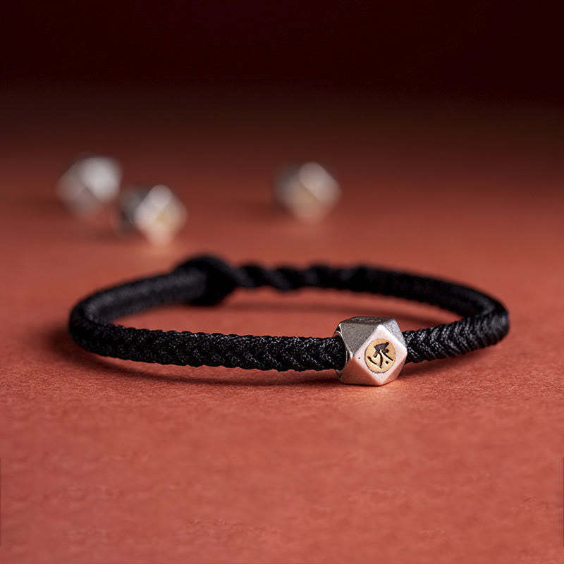 925 Sterling Silver Handmade Chinese Zodiac Natal mystic zen Luck Protection Braided String Bracelet
