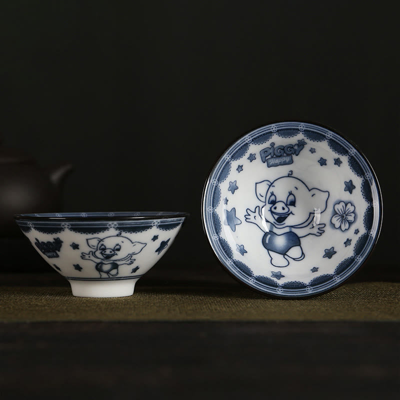 Flowers Fu Character Mountains Lotus Cherry Blossoms Ceramic Teacup Kung Fu Tea Cup