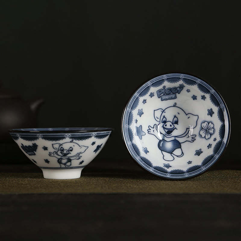 Flowers Fu Character Mountains Lotus Cherry Blossoms Ceramic Teacup Kung Fu Tea Cup