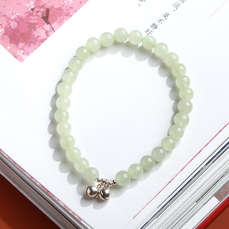 925 Sterling Silver Plated Gold Natural Hetian Jade Bead Gourd Lotus Bamboo Fu Character Luck Bracelet