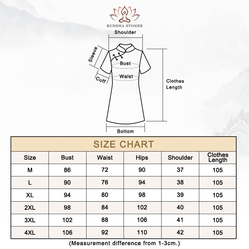 Blue And White Porcelain Color Peony Flower Pattern Cheongsam Dress Women's Qipao Dress