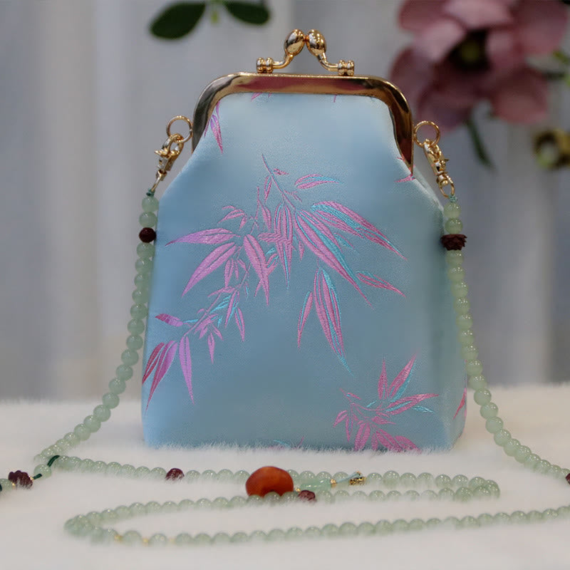 Retro Chinese Embroidery Pearl Chain Crossbody Bag Shoudler Bag