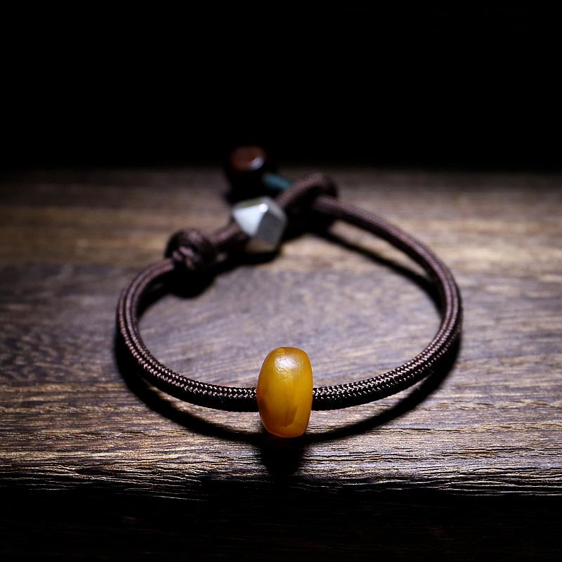 925 Sterling Silver Chinese Zodiac Natal mystic zen Natural Amber Clear Anxiety Bracelet