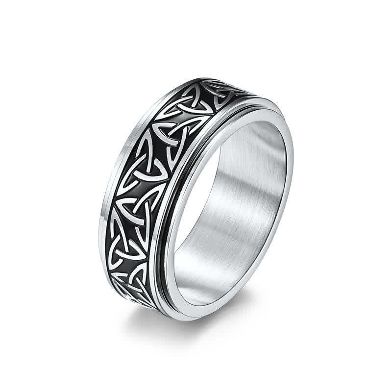 Triangle Knot Triquetra Titanium Steel Calm Rotatable Ring