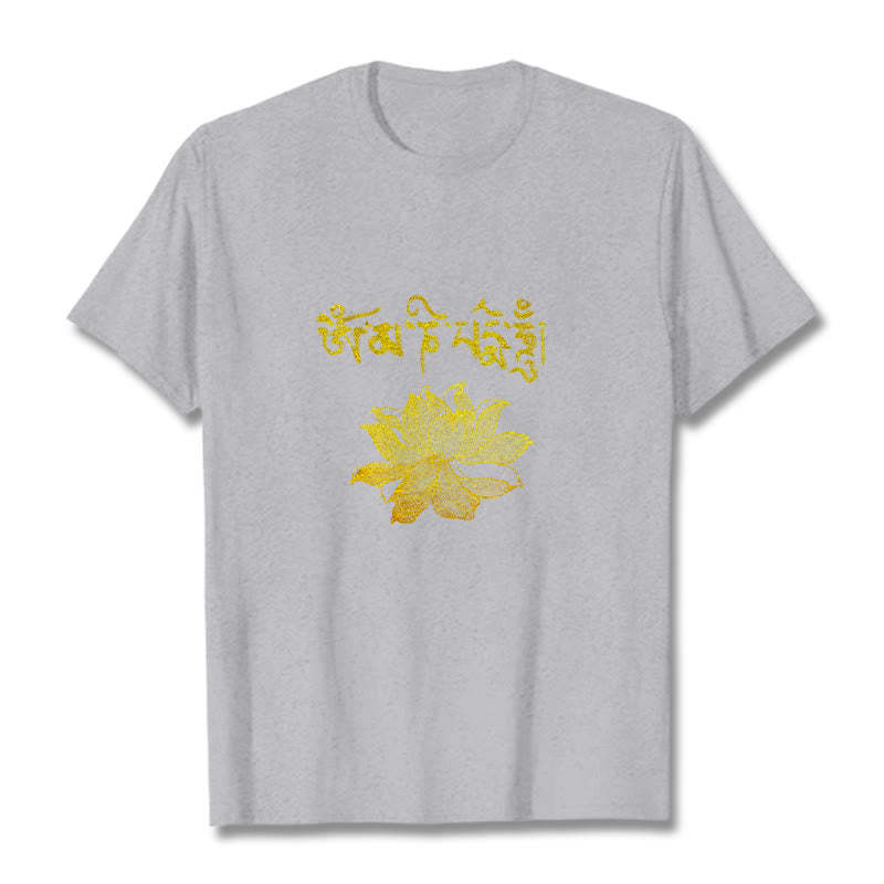 Golden Lotus Sanskrit Tee T-shirt