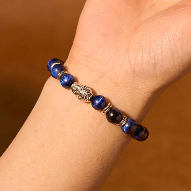 Blue Green Red Tiger Eye mystic zen Head Balance Bracelet