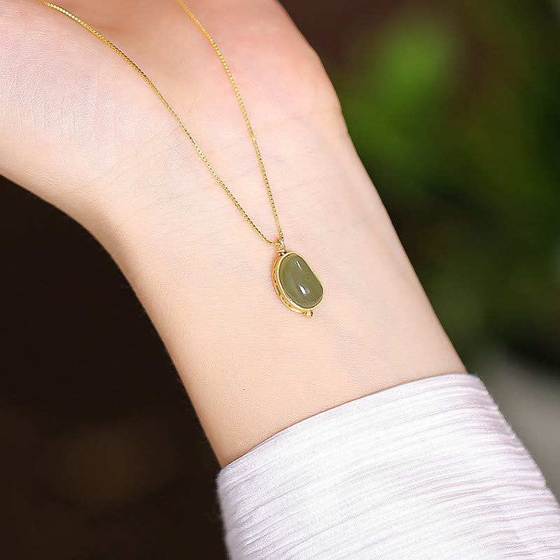 925 Sterling Silver Natural Hetian Jade Cyan Jade Luck Laughing mystic zen Butterfly Necklace Pendant