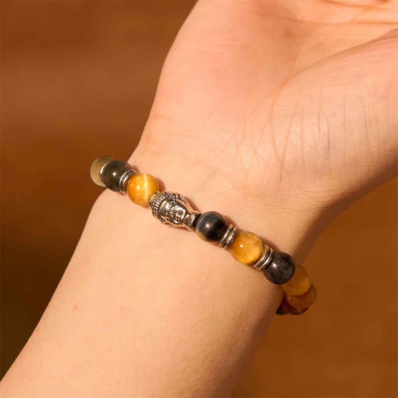 Blue Green Red Tiger Eye mystic zen Head Balance Bracelet