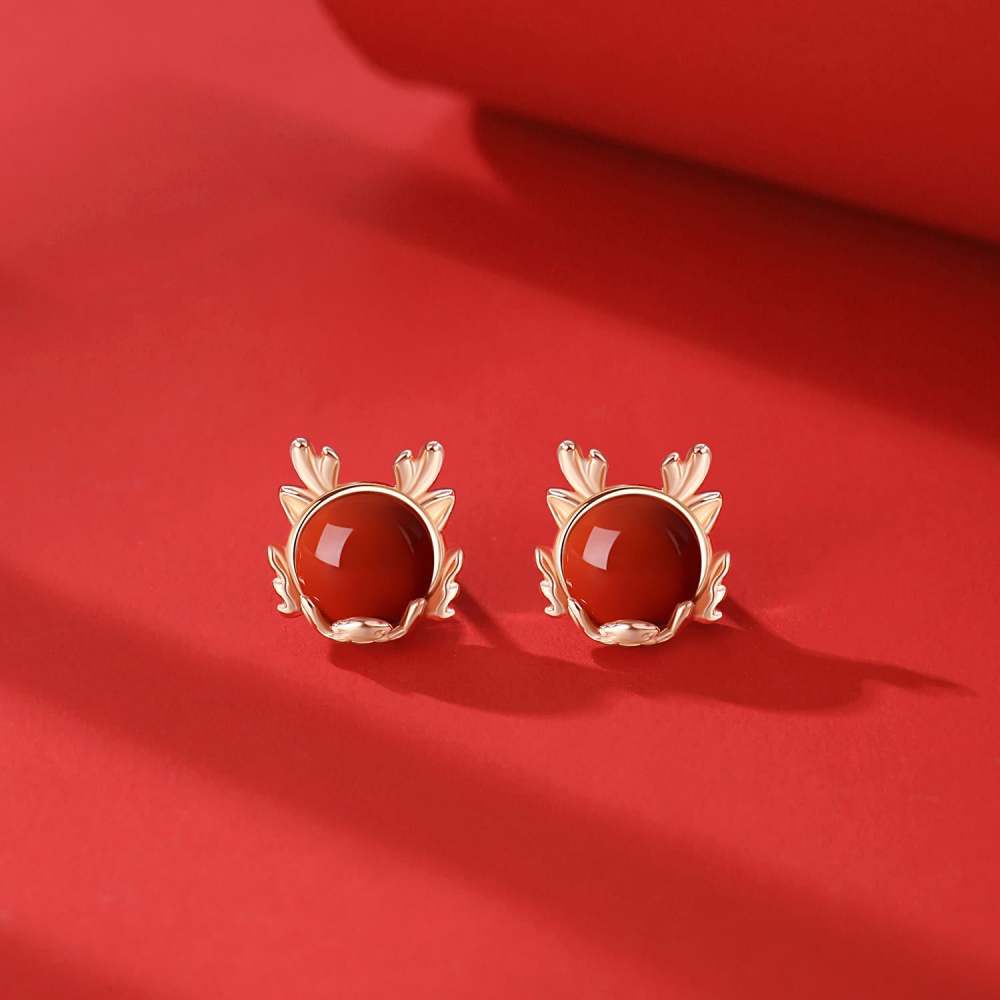 ???A Flash Sale-  925 Sterling Silver Year of the Dragon Cinnabar Red Agate Dragon Protection Bracelet Necklace Pendant Earrings Ring