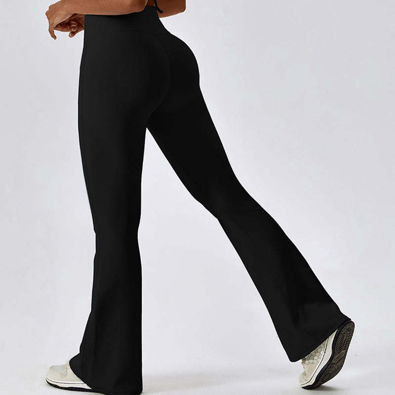Sleeveless Crop Tank Top Flared Pants Sports Fitness Yoga