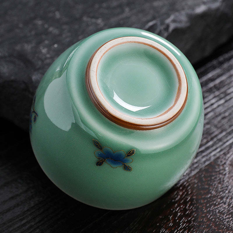 Butterfly Goldfish Lotus Koi Fish Ceramic Teacup Kung Fu Tea Cup 120ml