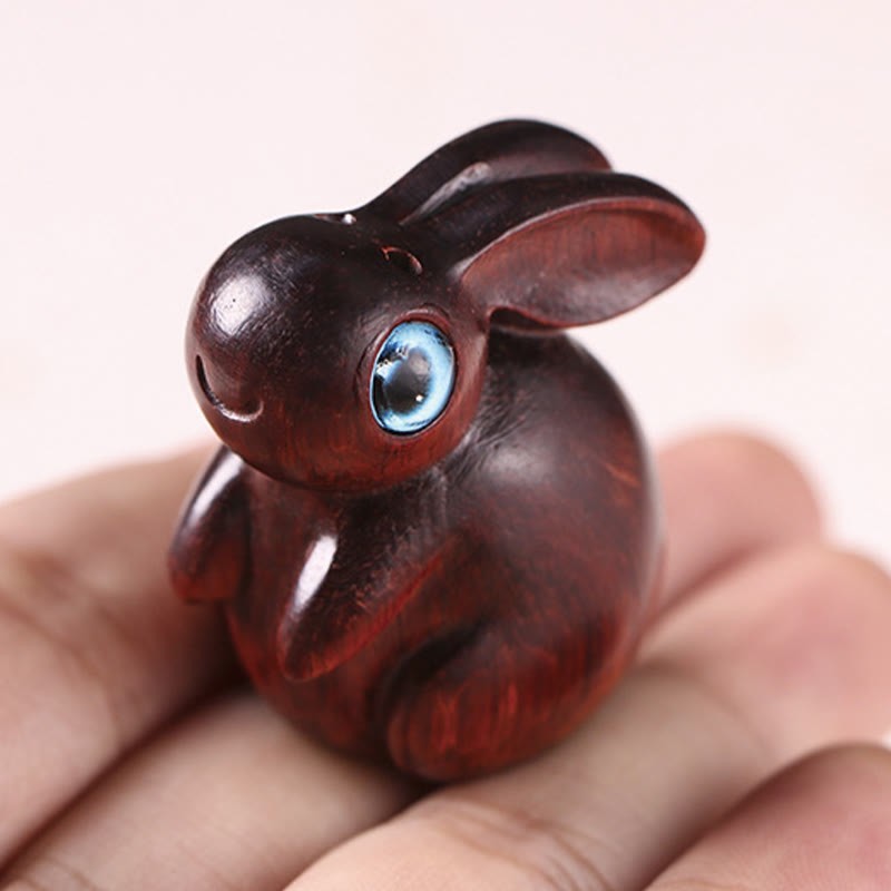 Small Leaf Red Sandalwood Green Sandalwood Lucky Mini Rabbit Relaxation Decoration