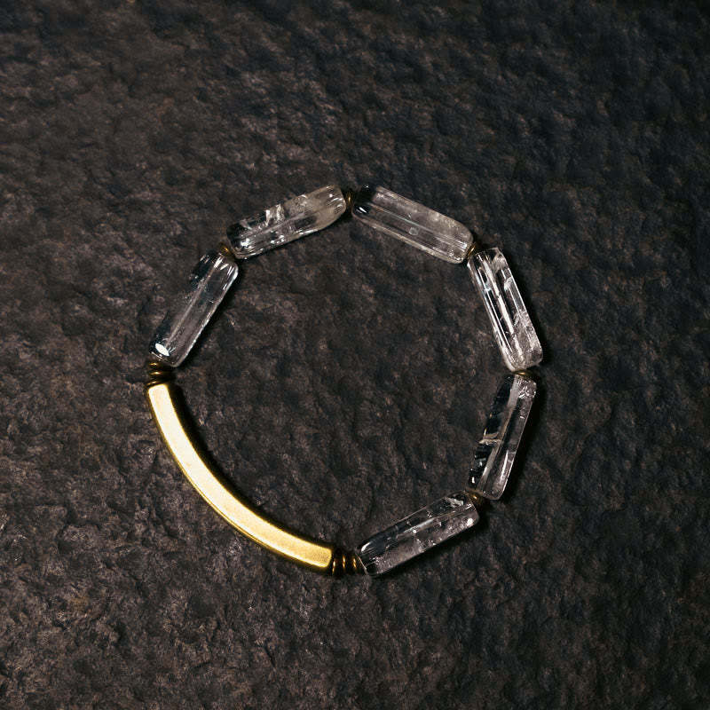 Square White Crystal Copper Luck Healing Bracelet
