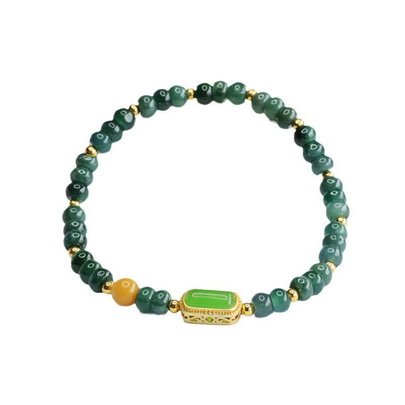 Natural Green Jade Topaz Luck Bracelet