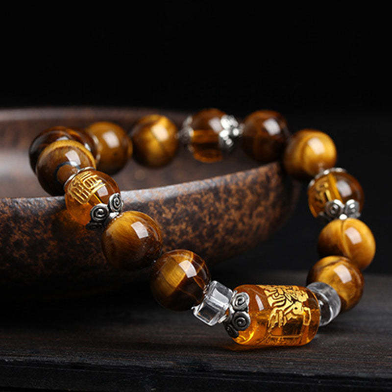 Tiger Eye Bead Fortune Prosperity Bracelet