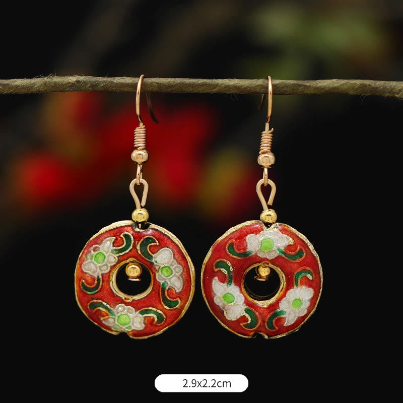 Lotus Butterfly Flower Alloy Copper Enlightenment Drop Earrings