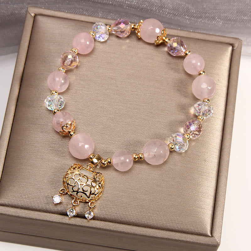 Natural Pink Crystal Soothing Protection Bracelet