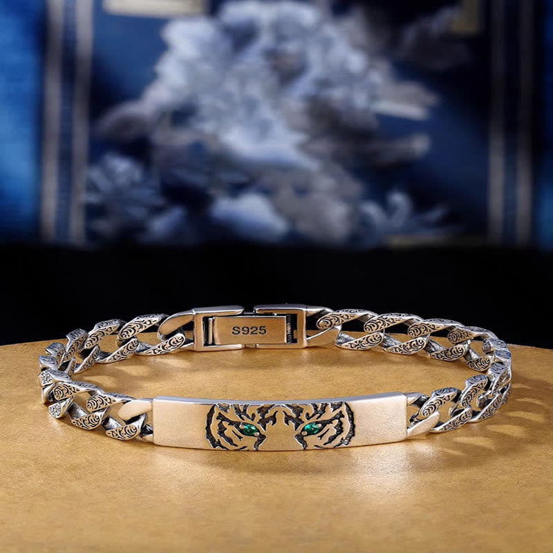 Tiger Tang Dynasty Flower Design Copper Luck Chain Bracelet